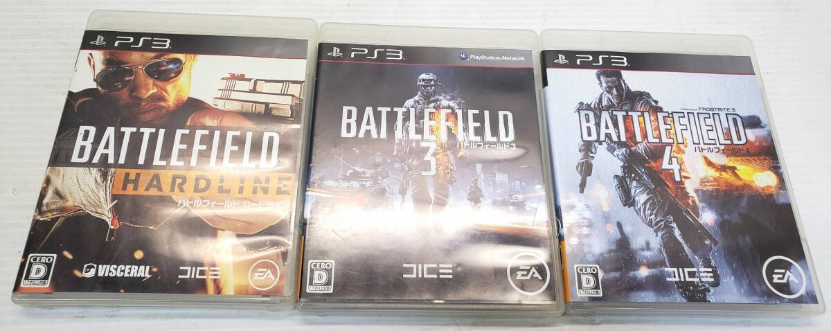 §　A49054　【現状品】　PS3　BATTLEFIELD　HARDLINE　バトルフィールド3　バトルフィールド4　エレクトロニック・アーツ　中古品