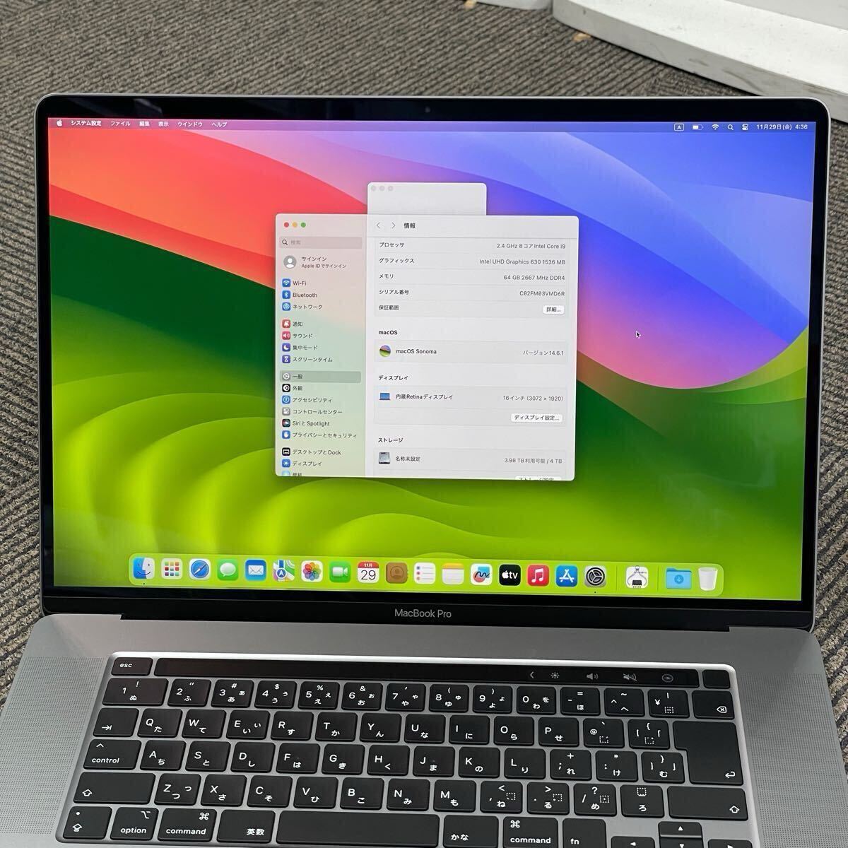 台数限定】MacBook Pro 16インチ MVVK2J/A Late 2019 スペース 台数限定】MacBook Pro 16インチ MVVK2J/A Late 2019 スペース