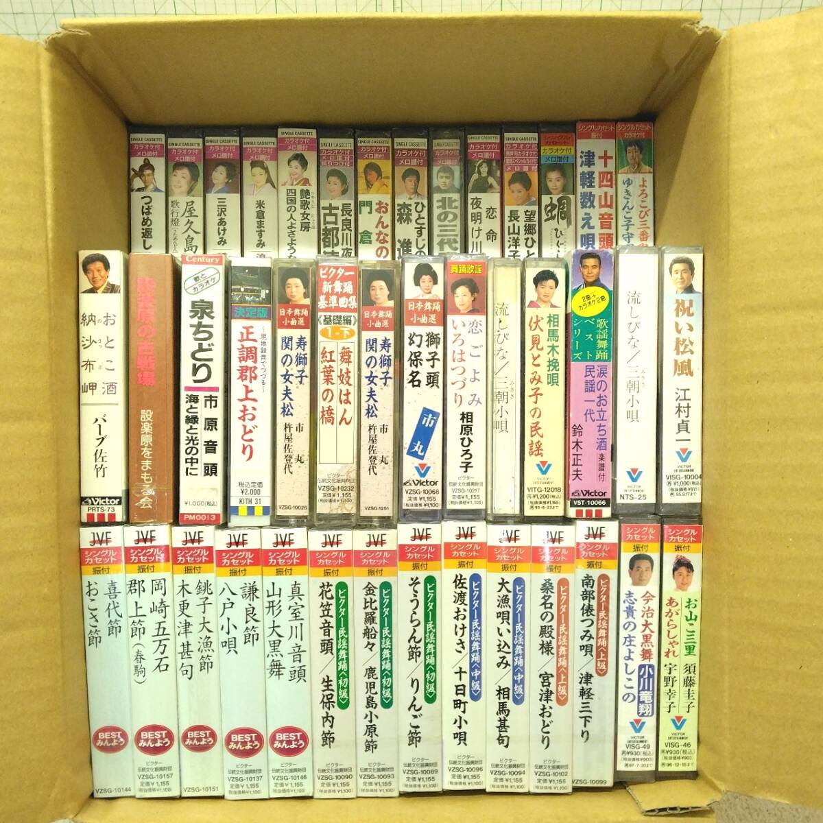 24A283●中古品 ７割未使用品 未開封 演歌 民謡 カセットテープ ６０本以上 まとめ セット ジャンク品 新品