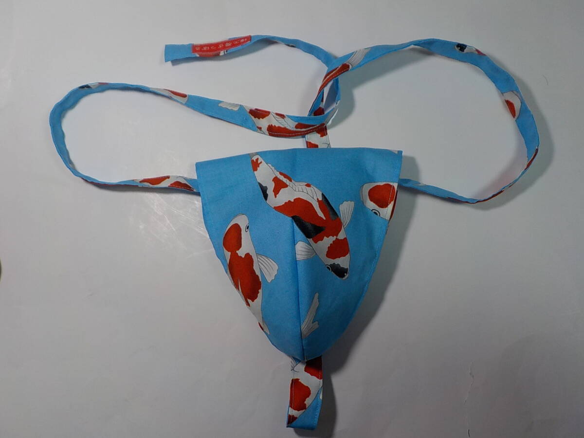  postage included * fundoshi * light blue . colored carp pattern. black cat undergarment fundoshi both A surface M size [ undergarment fundoshi atelier ....]