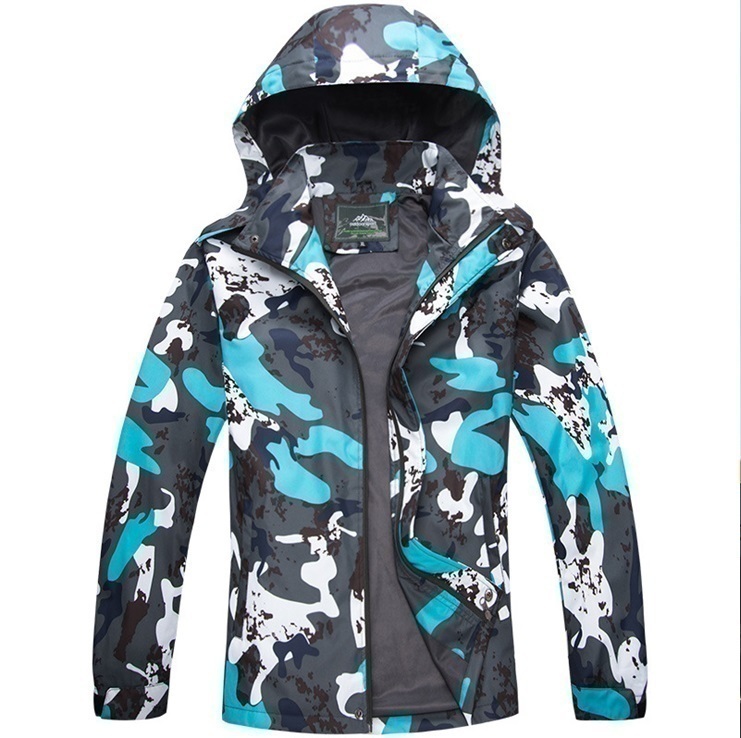 [ popular ] men's mountain parka XL size blue camouflage outdoor jacket Wind shell jacket mountain climbing clothes outer 153