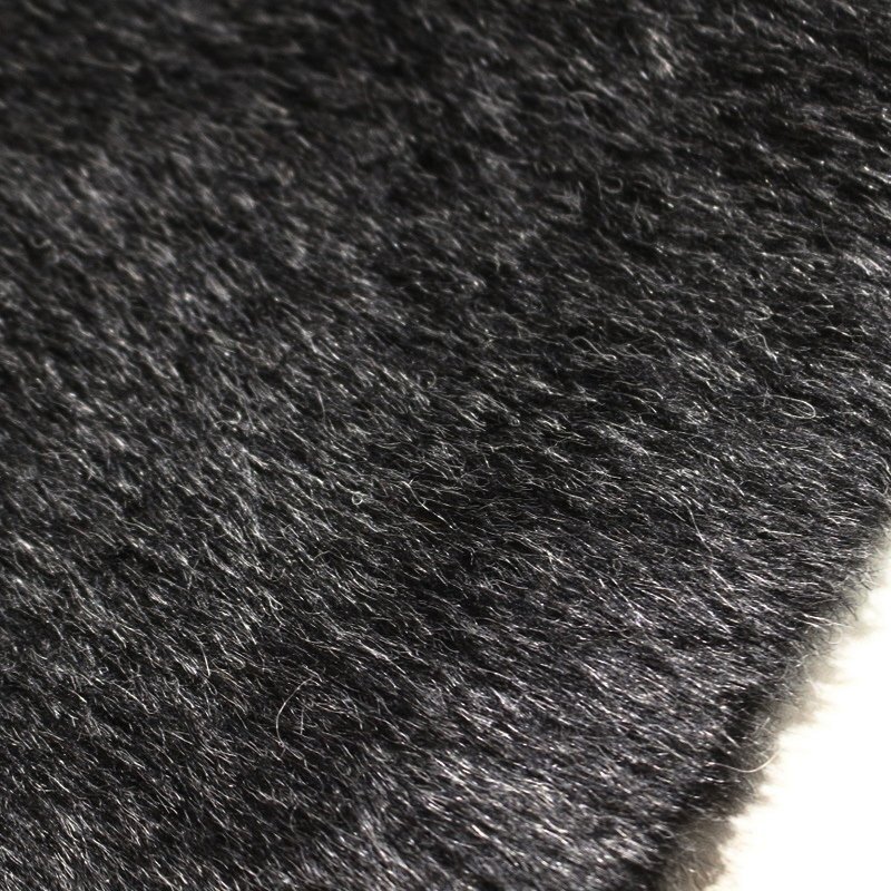 美品 厚手 アンタイトル UNTITLED 株) ワールド 冬 真冬 ウール混 合皮レザー アルパカ ファースカート 2 M ブラック 黒 可愛(ài)い ふわふわ