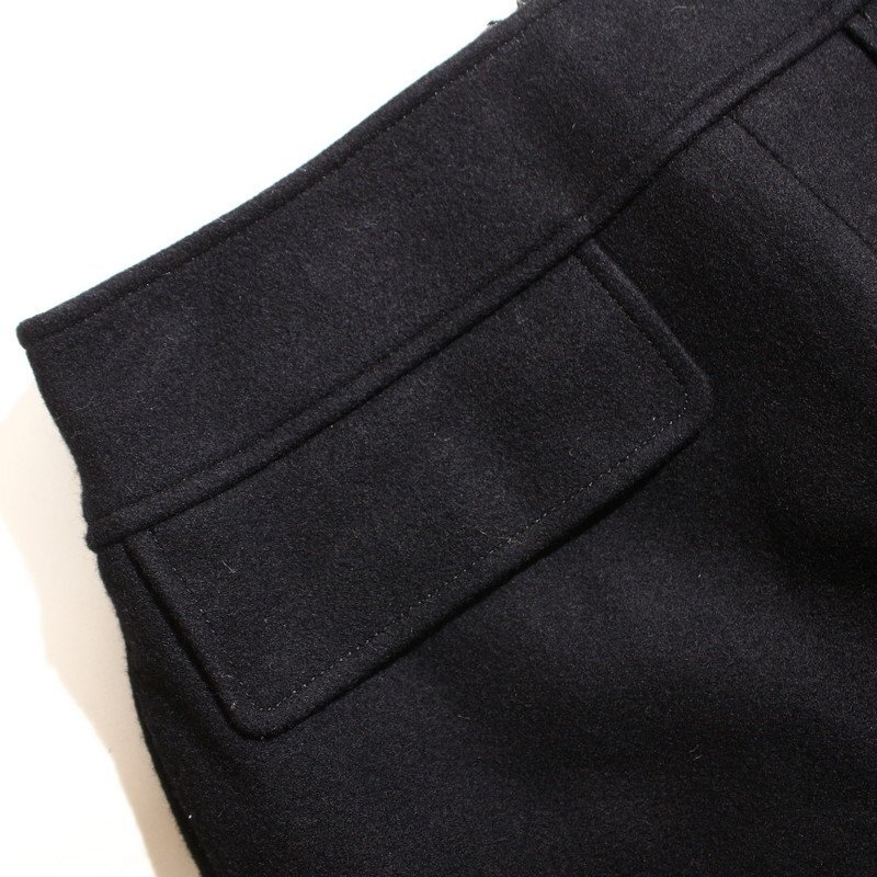 美品 厚手 スローブ イエナ SLOBE IENA 冬 真冬 毛100％ ロング タイト ウールスカート 7號 36 ブラック 黒 あったか シンプル 綺麗め