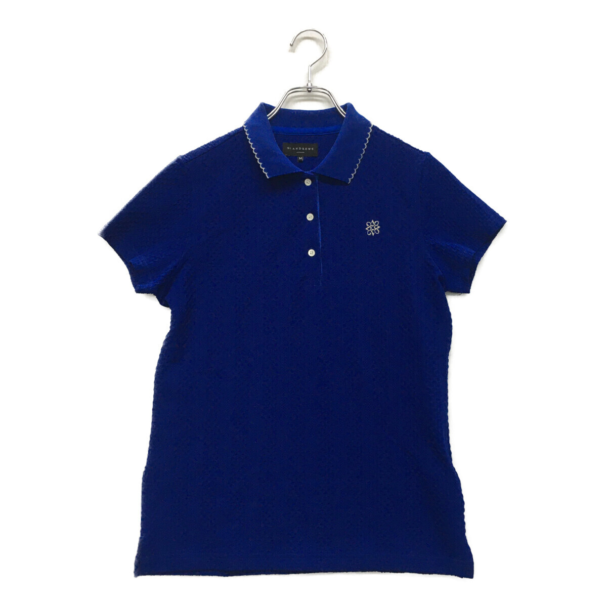 coco 中古 セントアンドリュース StANDREWS レディース 半袖ポロシャツ M 青 ブルー レターパックプラス発送可 89947