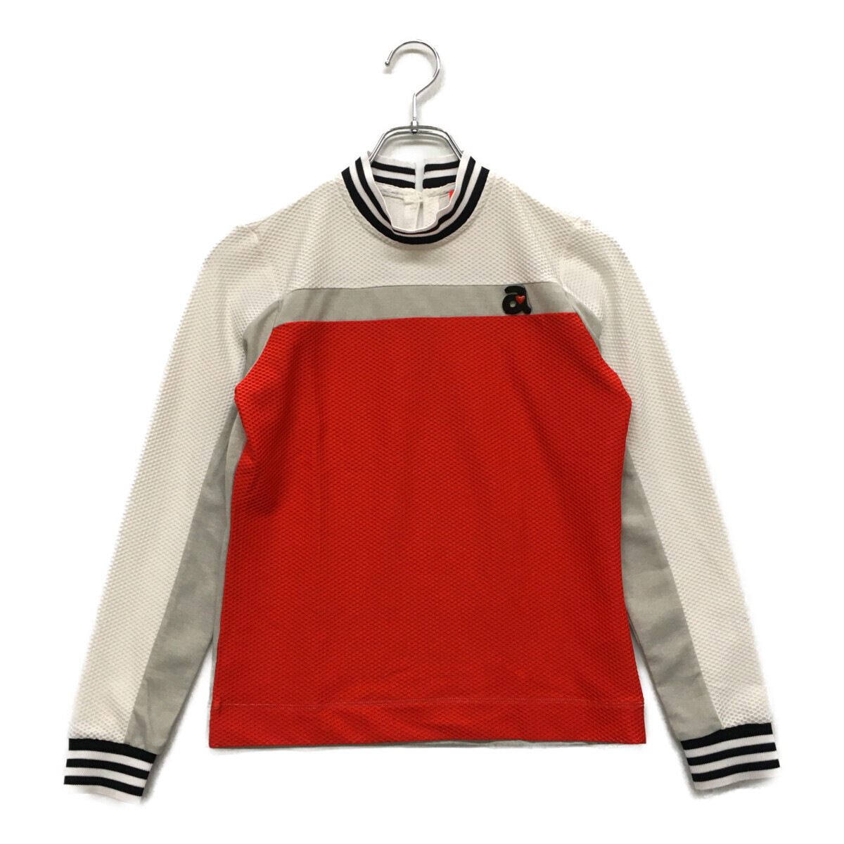 coco 中古 アルチビオ archivio レディース 長袖シャツ 36(S) 赤×白×グレー ハイネックプルオーバー レターパックプラス発送可 89665