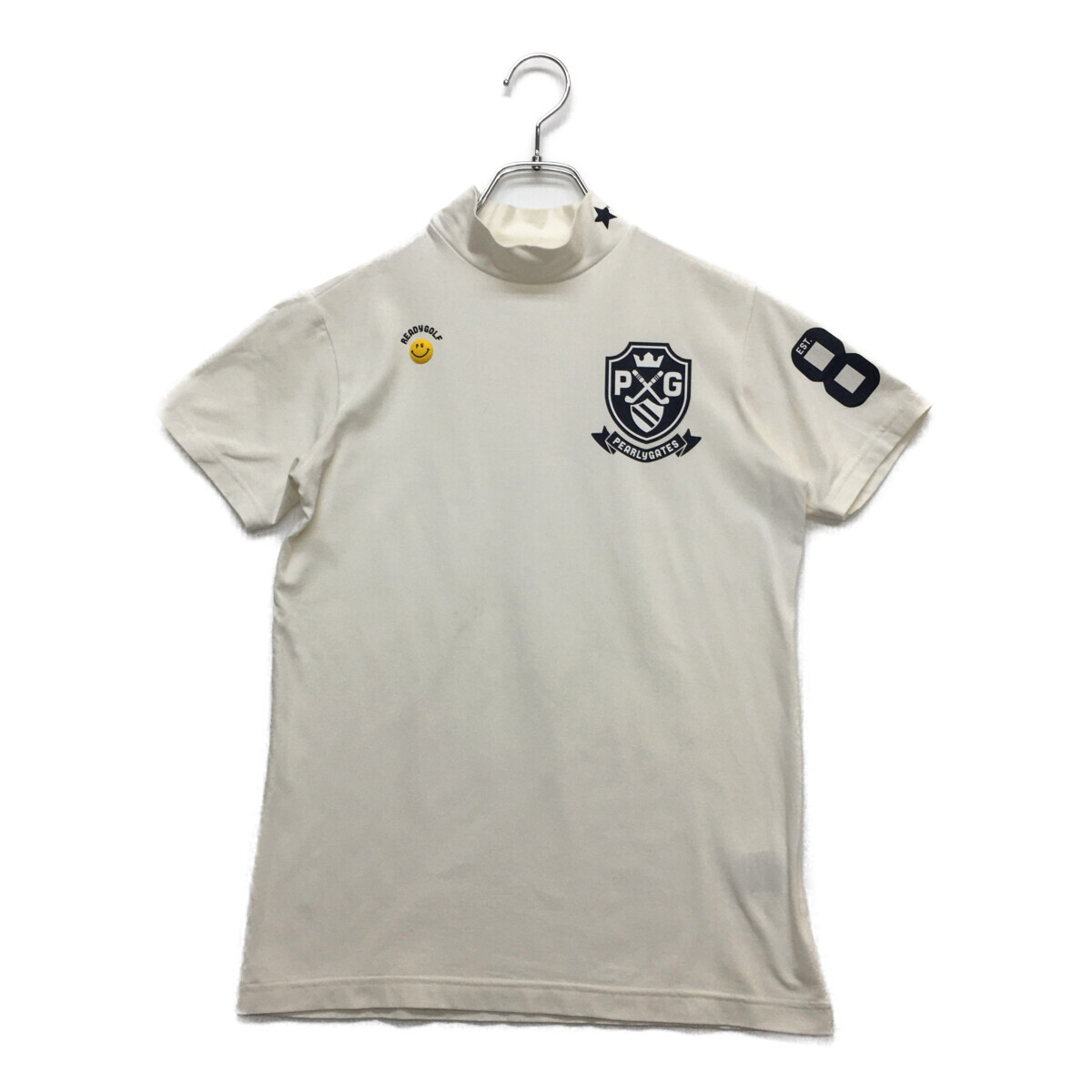 coco 中古 パーリーゲイツ PEARLY GATES レディース 半袖シャツ 1(M) 白 ハイネックカットソー レターパックプラス発送可 91034