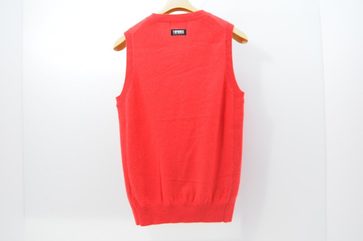 coco 中古 マスターバニーエディション レディース ベスト 1(M) 赤 レッド Vネック カシミヤ100％ レターパックプラス発送可 70968_画像2