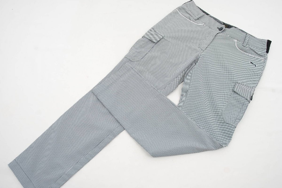 coco 中古 プーマ PUMA レディース パンツ M 黒×白 チェック レターパックプラス発送可 66794_画像1
