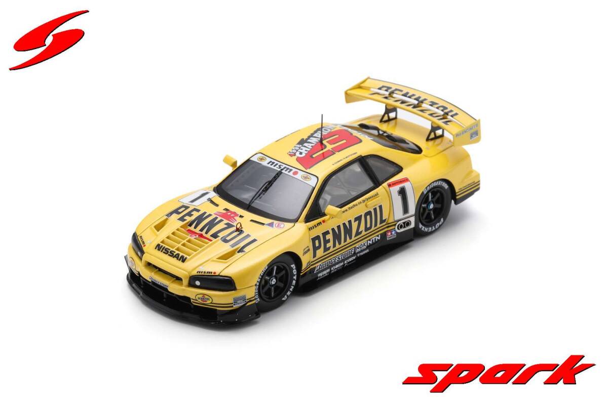 ■スパークモデル 1/43 1999 ニッサンスカイライン GT-R (R34) #1 JGTC GT500 Rd.4 MINE優勝 PENNZOIL NISMO