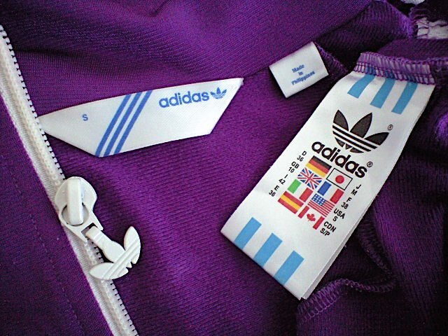 即決 希少 adidas 復刻 曲がりポケット ジャージ パープル 水白 即決 希少 adidas 復刻 曲がりポケット ジャージ パープル 水白