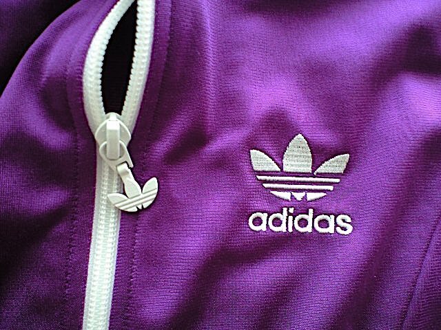 即決 希少 adidas 復刻 曲がりポケット ジャージ パープル 水白 即決 希少 adidas 復刻 曲がりポケット ジャージ パープル 水白