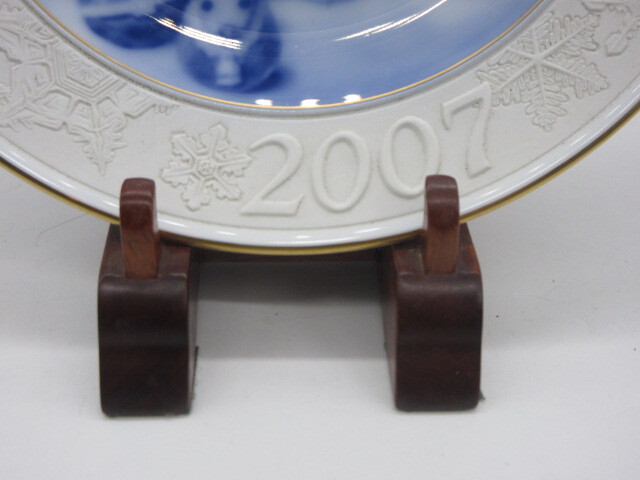 2007年 パンダ クリスマスプレート 大倉陶園 限定品 2007年【大倉陶園 クリスマスプレート『PANDA FAMILY』共箱付】X