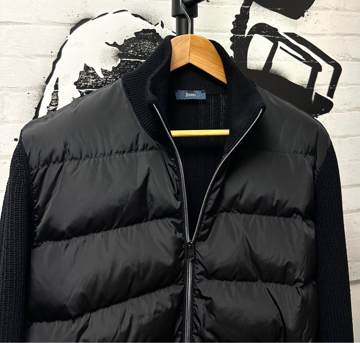 !_2024-25AW новый продукт HERNO / combination вязаный down блузон 
