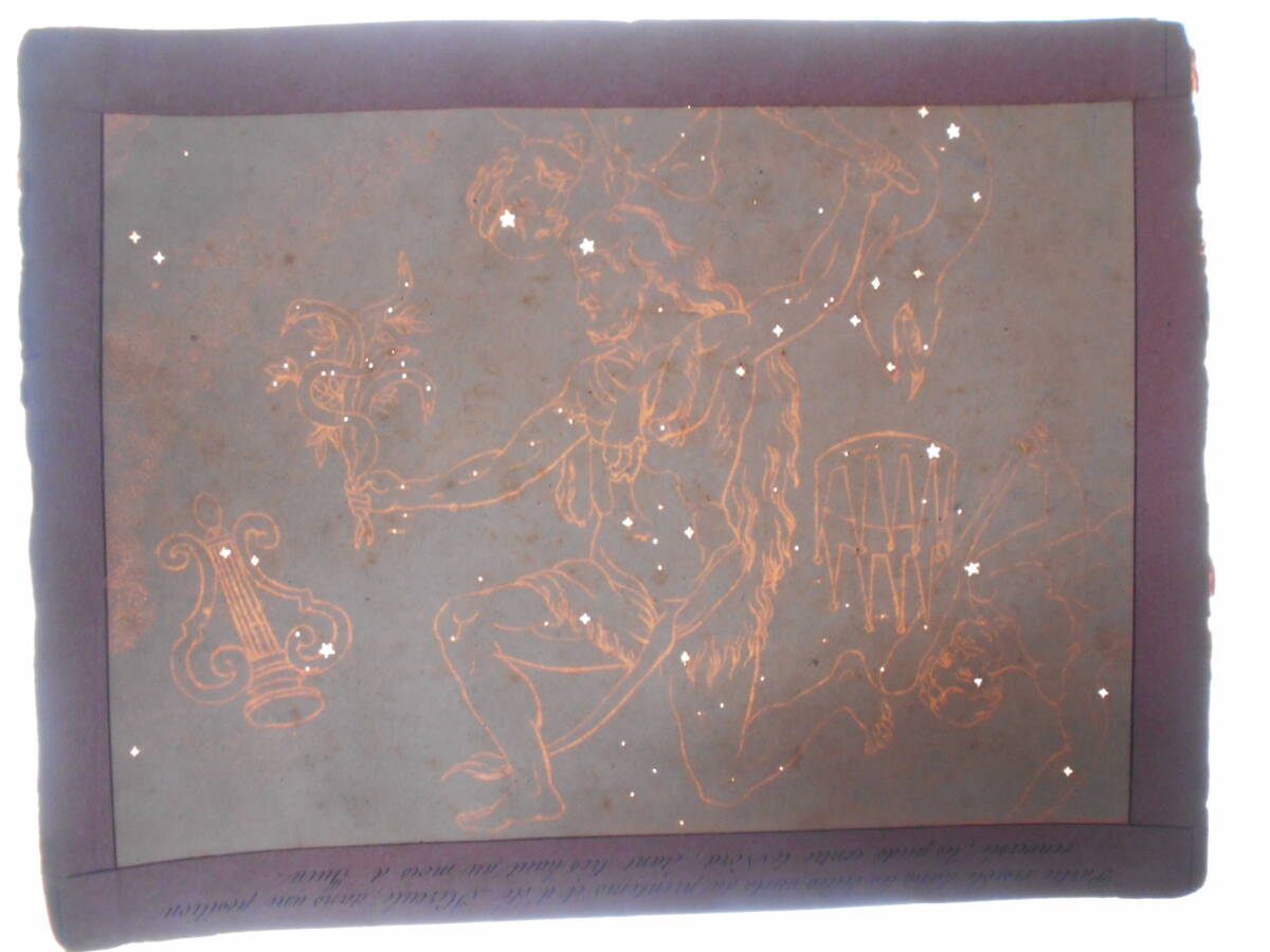 超稀少即決1826年『スイス製星座カード第8図ヘラクレス座他 超稀少即決1826年『スイス製星座カード第8図ヘラクレス座他