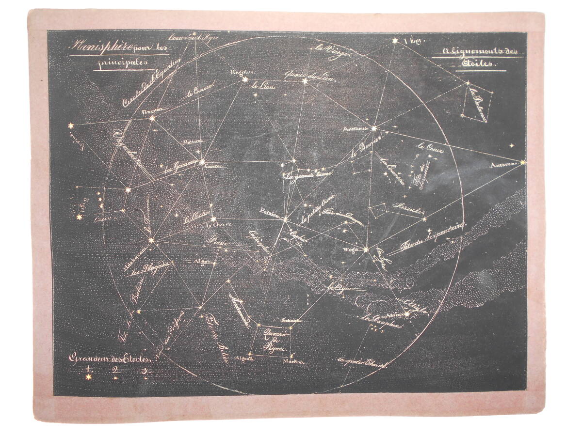 超稀少即決1826年『スイス製星座カード第28図恒星図』天球図天文 超稀少即決1826年『スイス製星座カード第28図恒星図』天球図天文