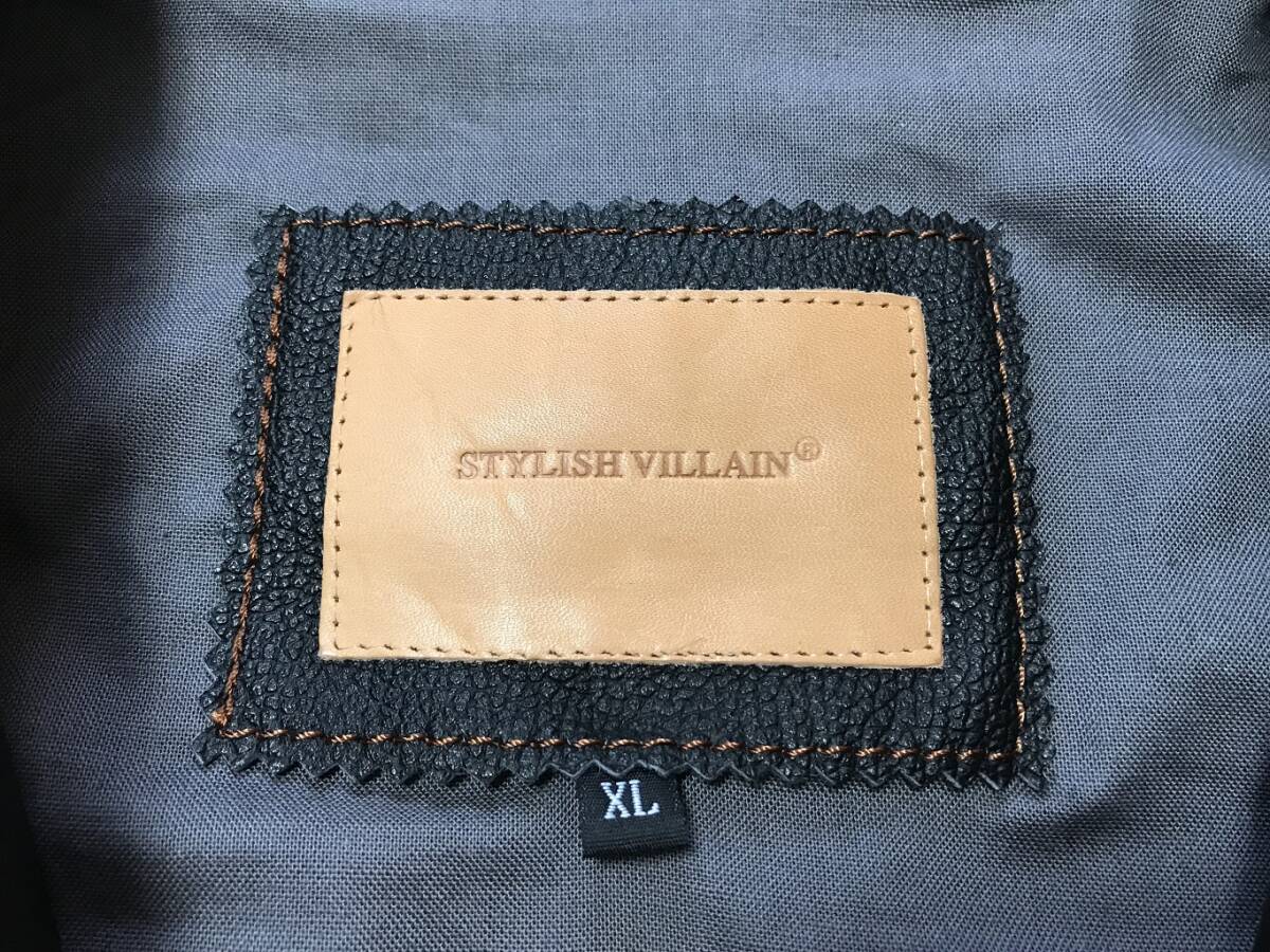 !_STYLISH VILLAIN джинсовый жакет тип кожаная куртка XL новый товар 