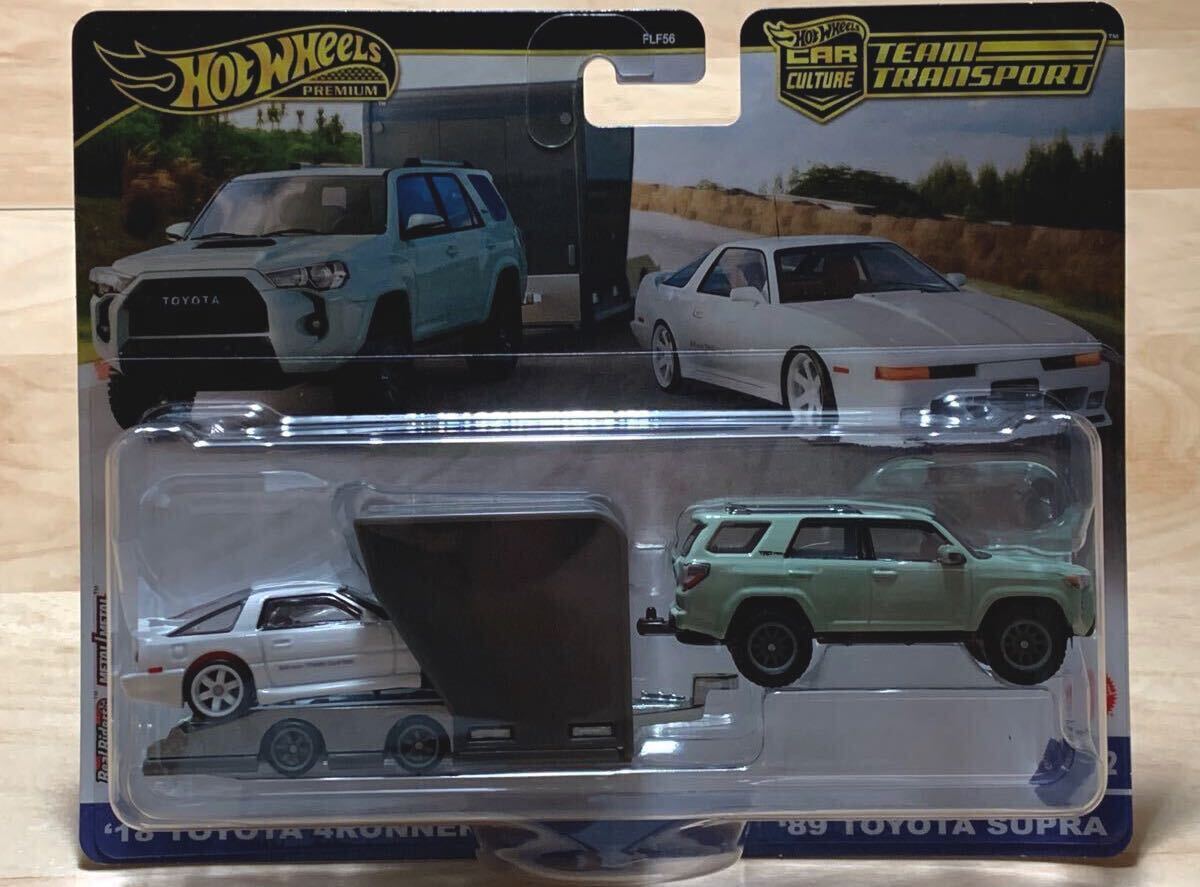 【新品：未開封】ホットウィール チームトランスポート1989年 トヨタ スープラ (JZA70) & 2018年 トヨタ4ランナー [#72]