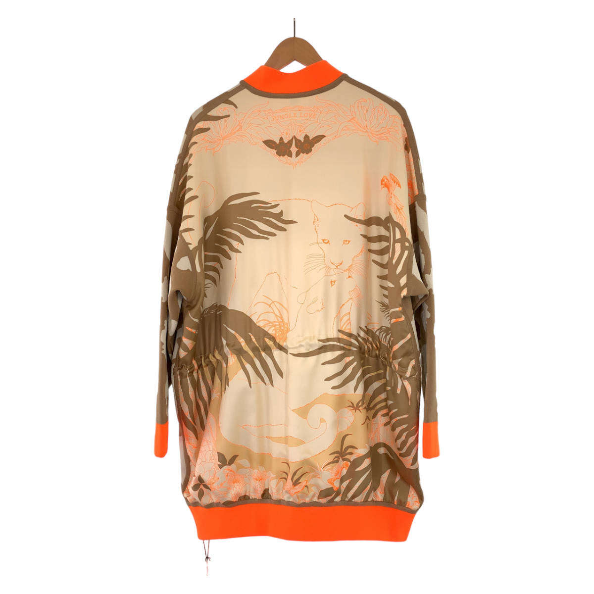 新品未使用 エルメス ツイルレーヌ サイズ34 タグ付き ブラウン オレンジ シルク 2H2816DR ジャケット カーディガン ジャージ 404484 新品