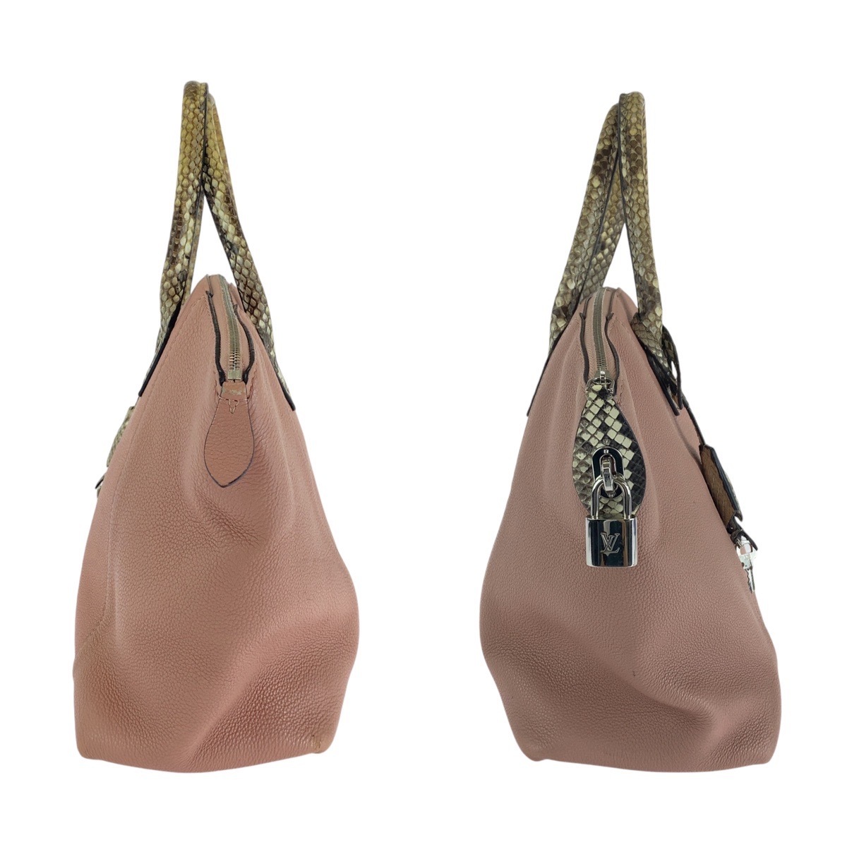 美品 LOUIS VUITTON ルイヴィトン パルナセア ロックイット PM ピンク シルバー金具 レザー/パイソン N92045 トートバッグ 410116
