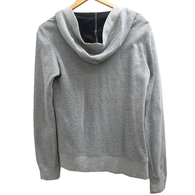 ボイコット BOYCOTT メンズ カーディガン フード付き グレー 內(nèi)側(cè)ブラック ネイビー ストライプ柄 コットン綿91％ ポリエステル9％ 中古AB