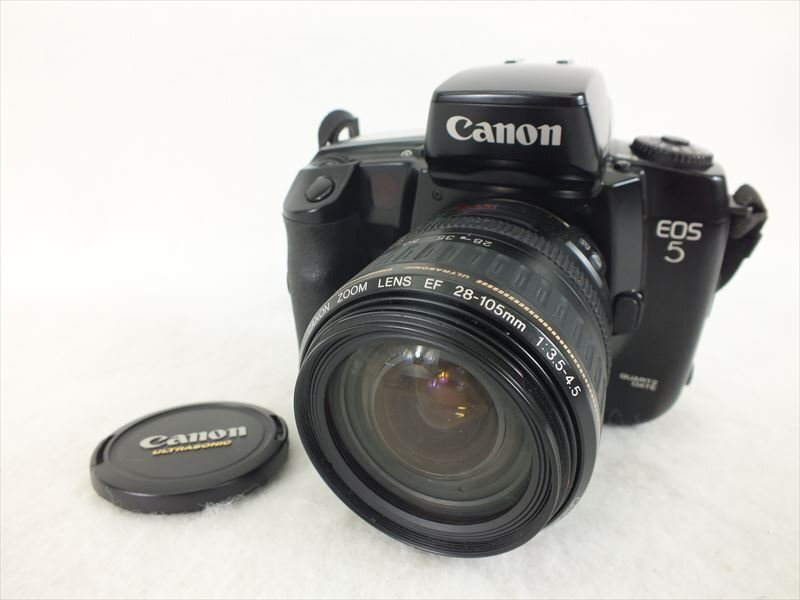 ♪ Canon キャノン EOS5 フィルム一眼レフ EF 28-105mm 1:3.5-4.5 中古 現状品 241007B9691