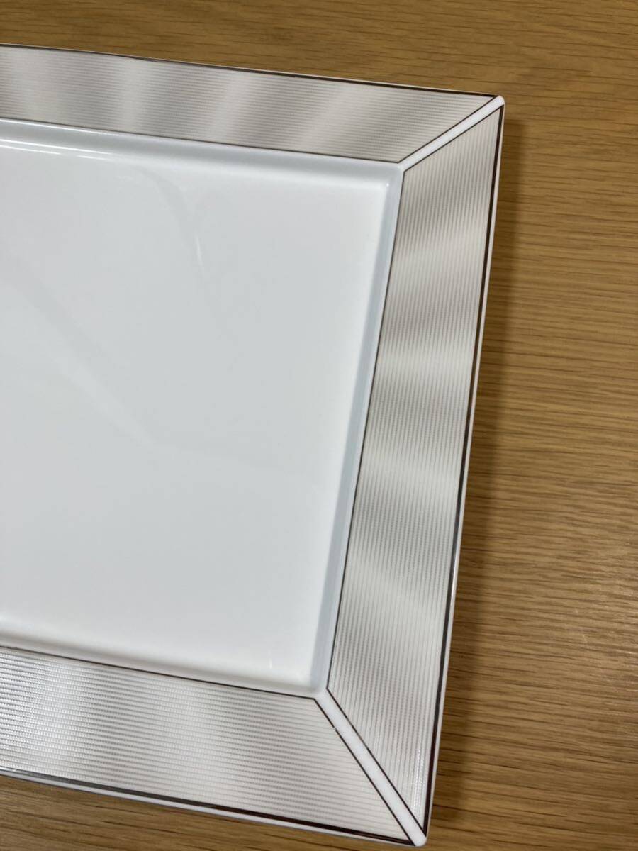 ▼ニッコー≪エリートモダン フラットスクエアプレート １枚≫約27cm 陶器製 スクエアプレート 皿 大皿 ディナープレート シルバー