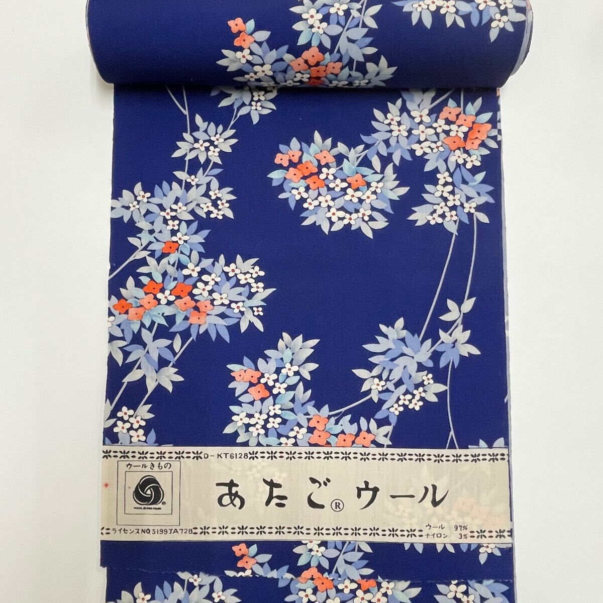 ◆反司◆a2053 ウール 反物 交織 毛 化繊 絹混 小紋 着物 着尺 羽尺 呉服屋 反物 未仕立て リメイク 新品 紋意匠など