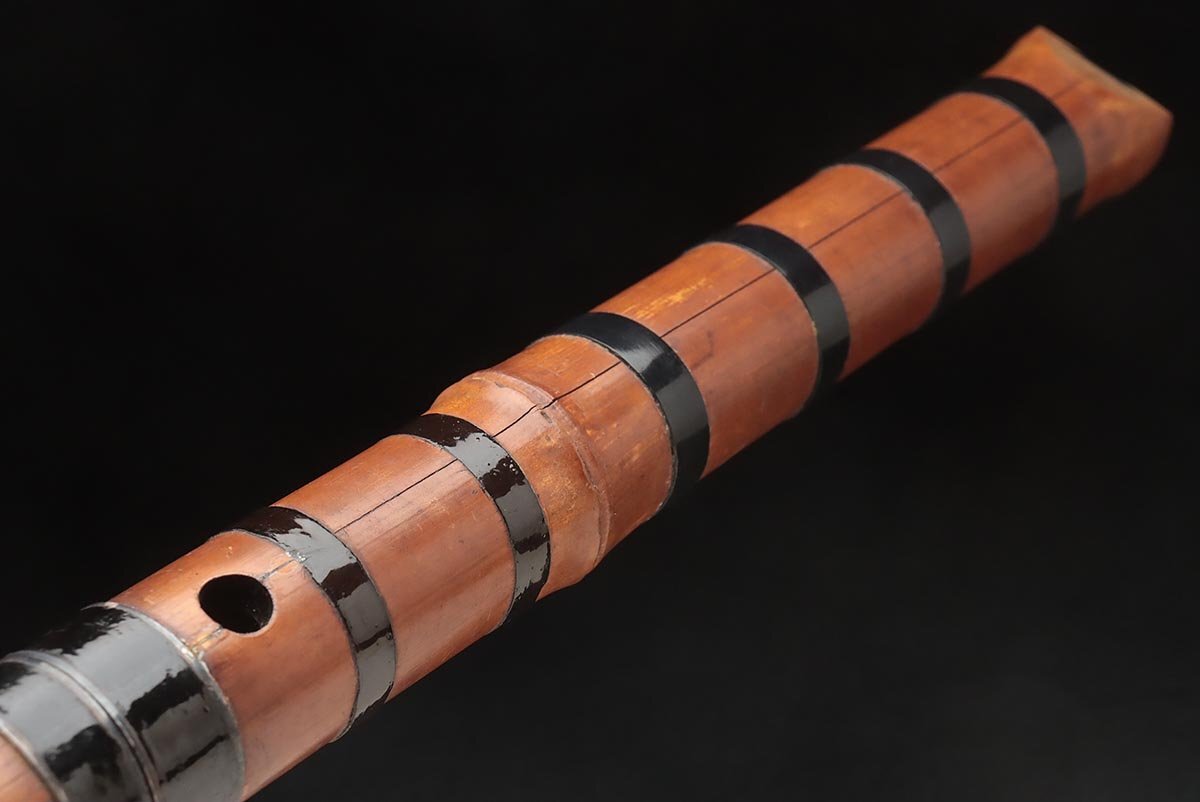 Y1301-1 松涛銘 木製 尺八 銀中継 長さ67cm 琴古流 - 和楽器 Y1301-1 松涛銘 木製 尺八 銀中継 長さ67cm 琴古流 - 和楽器