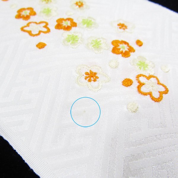 【訳有り/新品】七五三女の子正絹梅刺繍半衿(白)tara01n_画像2