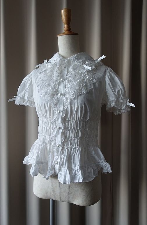 Frill See-Through Off-Shoulder Blouse by Angelic Pretty
