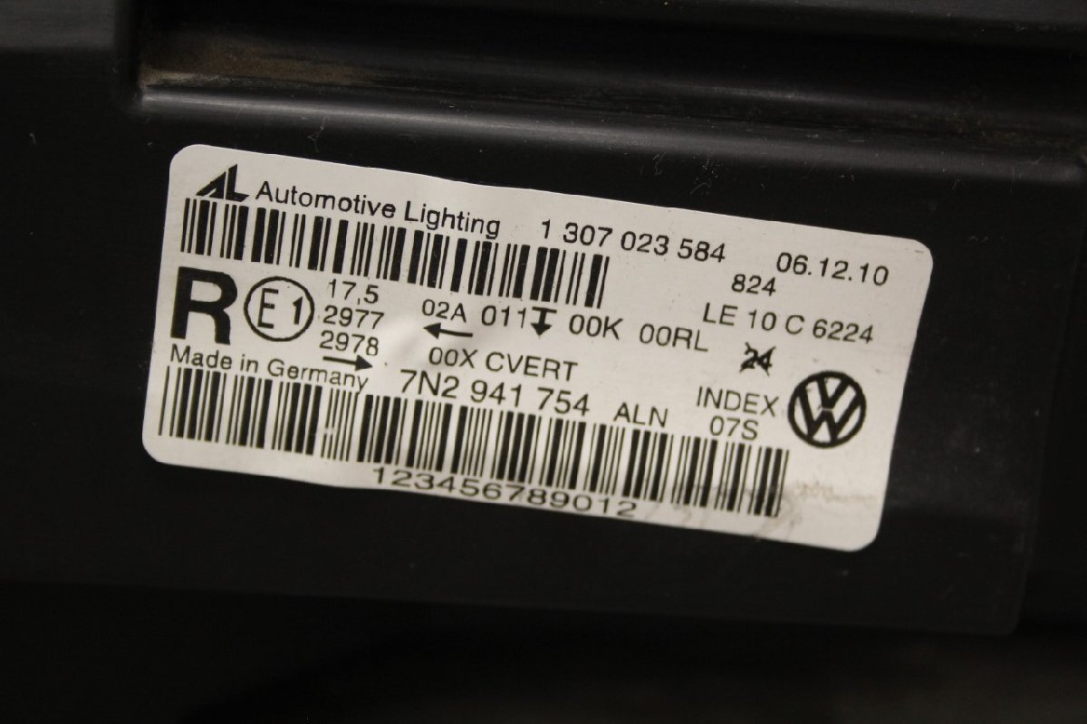VW シャラン (7N) 純正 AL 破損無 動作保証 右 ヘッドライト HID キセノン バラスト 7N2 941 754 1 307 023 584 p049804
