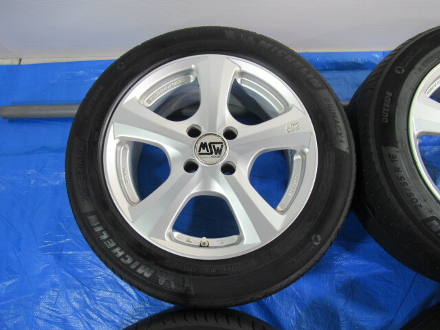 バランス済 OZ MSW 16-7J 4H/108 ET25 + MICHELIN 205/55R16 中古4本！プジョー 2008 307 307CC 307SW 308 406！Z00877