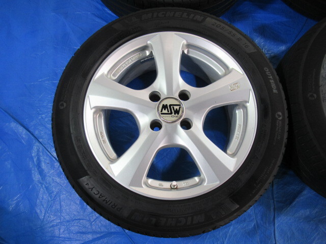 バランス済 OZ MSW 16-7J 4H/108 ET25 + MICHELIN 205/55R16 中古4本！プジョー 2008 307 307CC 307SW 308 406！Z00877