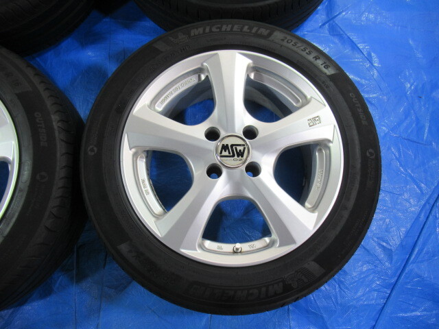 バランス済 OZ MSW 16-7J 4H/108 ET25 + MICHELIN 205/55R16 中古4本！プジョー 2008 307 307CC 307SW 308 406！Z00877