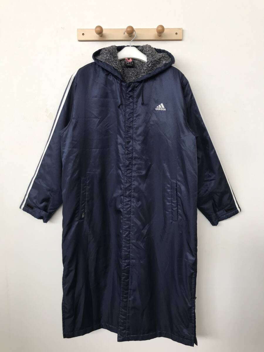 adidas 596582 JD2016 アディダス メンズ 裏起毛&キルティング ナイロンロングコート/ベンチコート 美品 size O