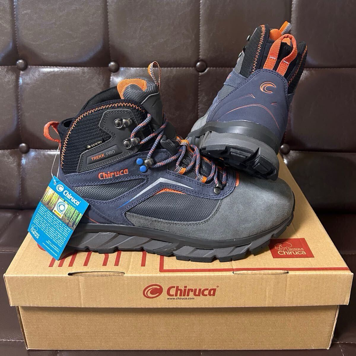 セール新品!スペインブランドChirucaチルーカTREKK PRO GTX本革トレッキングシューズ27cmアスファルト/オレンジGORE-TEX vibram社製ソール Bibian 比比昂 - セール!新品!スペインブランドChiruca