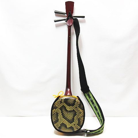 三線 人工皮 沖縄 和楽器 弦楽器 ヘビ柄 蛇 三線 人工皮 沖縄 和楽器 弦楽器 ヘビ柄 蛇 楽器・機材