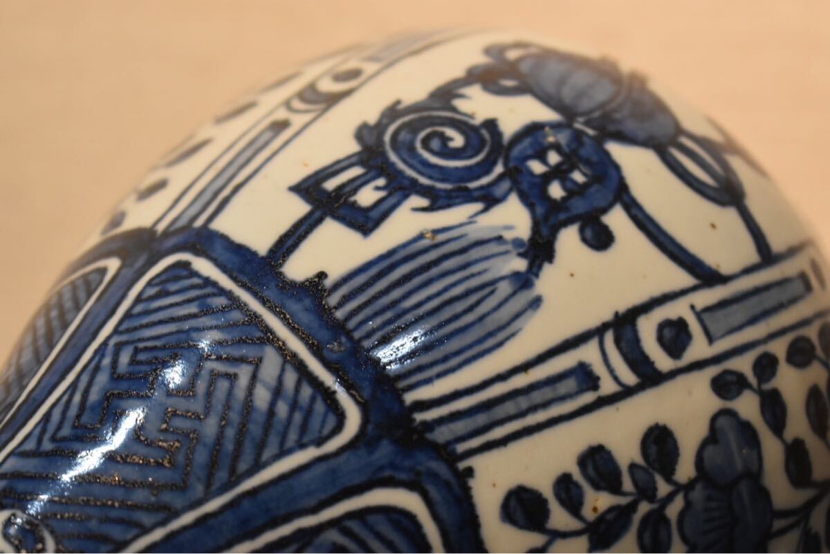 GE】M1259【コレクター所蔵品】時代 染付花瓶/中国古玩 中国美術