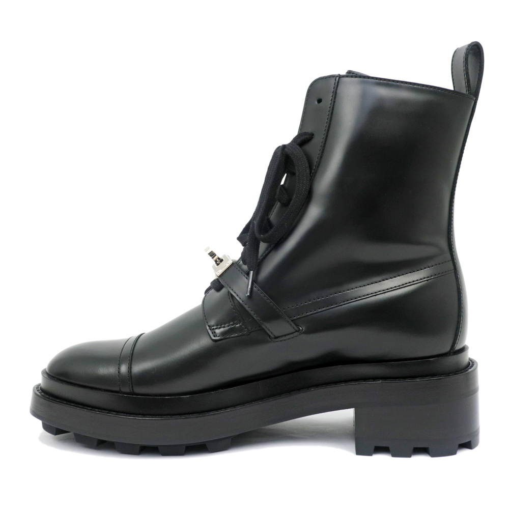 【名東】エルメス ブーツ ファンク 38 BK 黒 SV金具 ケリーバックル レディース アパレル 女 靴