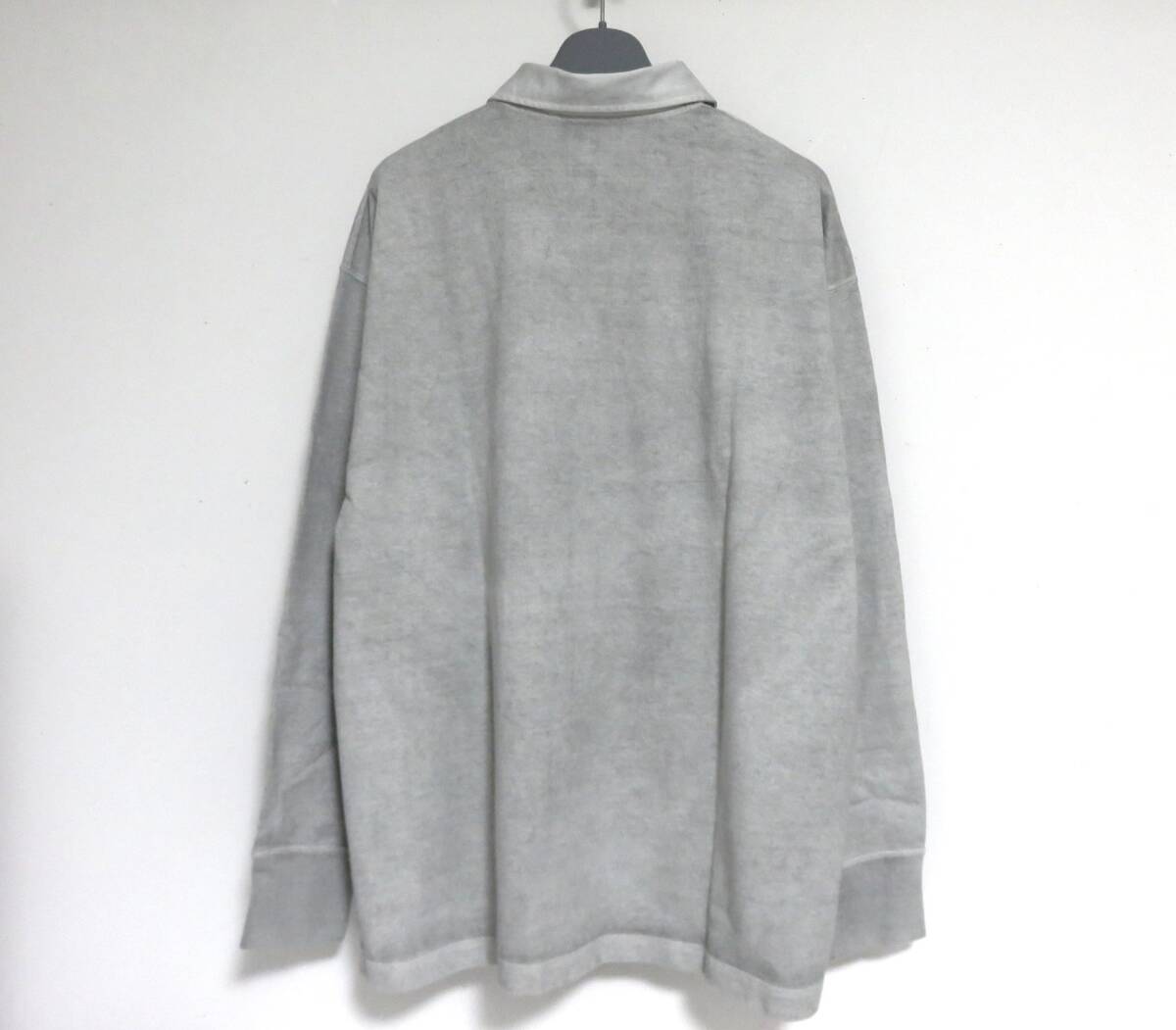 送料無料 定価2.5万 新品 YLEVE PIGMENT DYE ラガーシャツ 4 グレー 日本製 イレーヴ ピグメントダイ ポロシャツ イレーブ_画像5