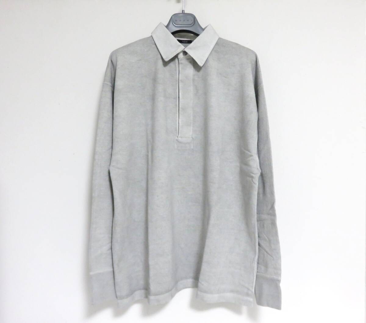 送料無料 定価2.5万 新品 YLEVE PIGMENT DYE ラガーシャツ 4 グレー 日本製 イレーヴ ピグメントダイ ポロシャツ イレーブ_画像1