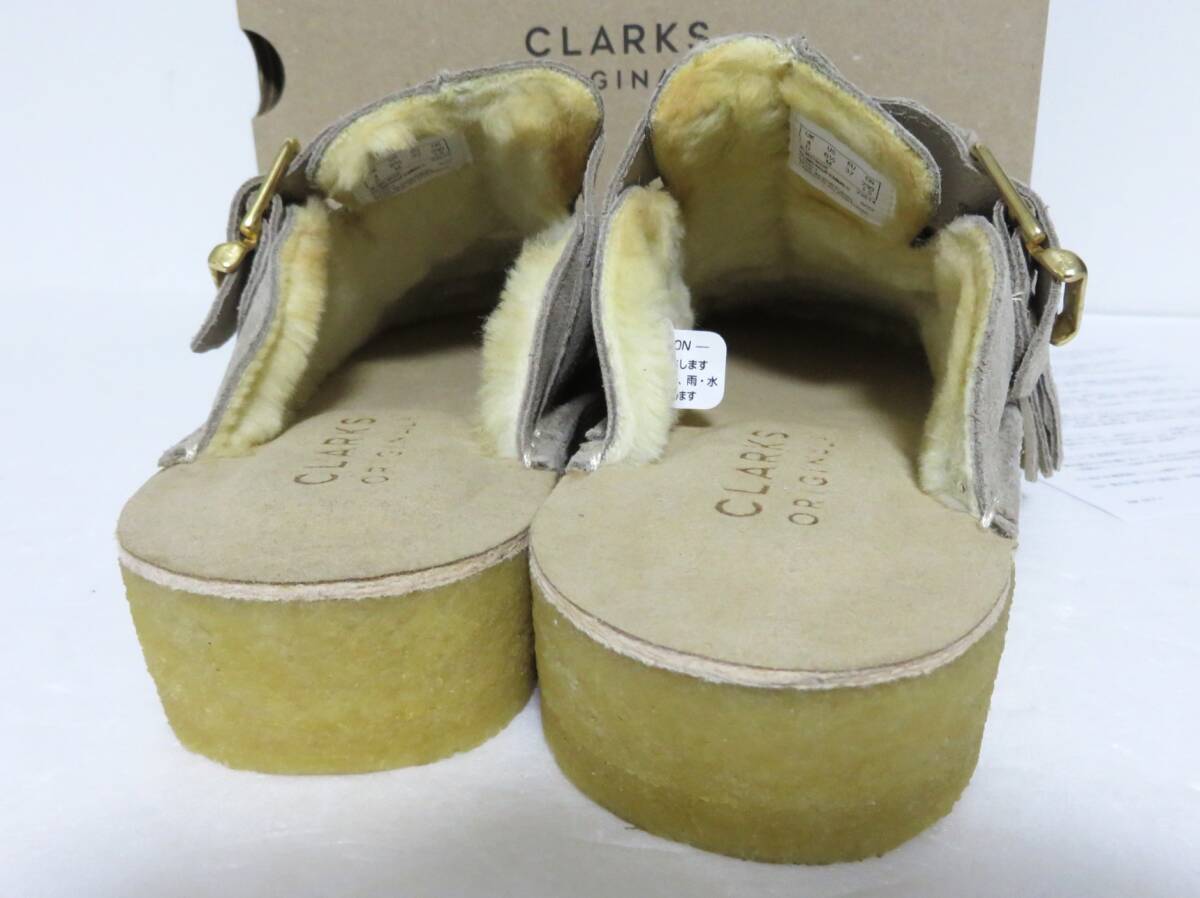 定価2.8萬(wàn) 新品 Clarks Originals Trek Mule Sand Wlined ベージュ 4 スエード ポルトガル制 クラークス トレック ミュール ボア サンダル