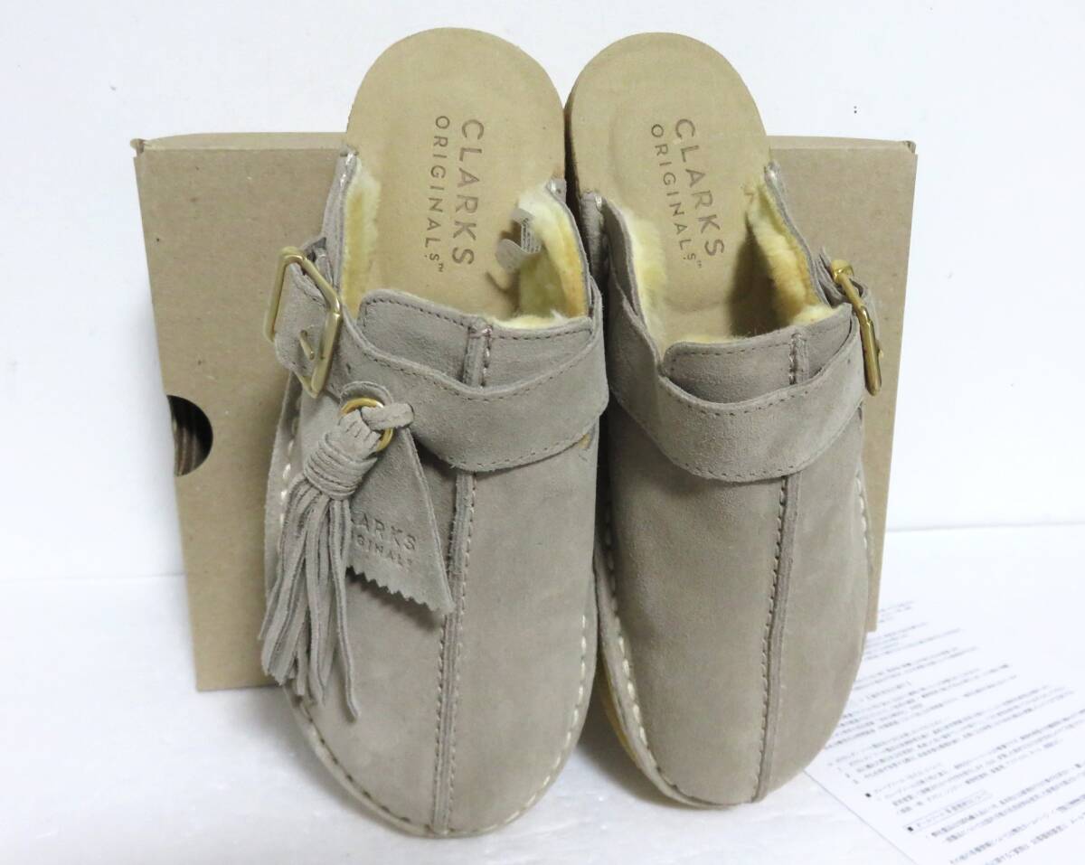 定価2.8萬(wàn) 新品 Clarks Originals Trek Mule Sand Wlined ベージュ 4 スエード ポルトガル制 クラークス トレック ミュール ボア サンダル