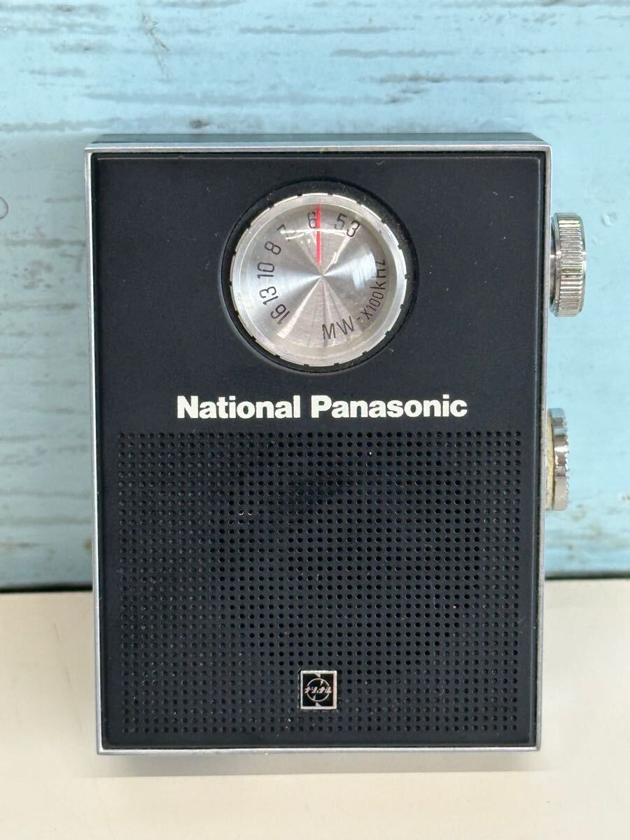 コンパクト National Panasonic AMラジオ R-155 7-transceiver 受信OK その他動作未確認　付属品なし　中古現状品(60s)
