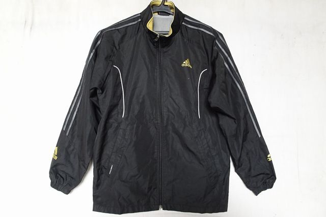 adidas/アディダス/ジュニア/ジャンパー/アウター/ナイロン系ポリエステル/里地メッシュ/グレーライン/黒/ブラック/150サイズ(11/6R6)