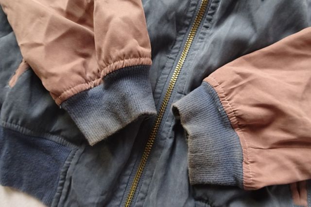 jouetie/ジュエティ/ブルゾン/ジャンパー/アウター/前ジップアップ/袖くすみ茶配色/ハートししゅう/くすみ紺/ネイビー/Mサイズ(11/13R6)_画像7