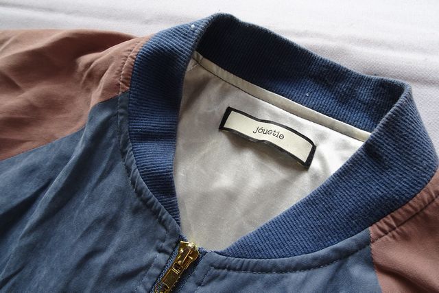 jouetie/ジュエティ/ブルゾン/ジャンパー/アウター/前ジップアップ/袖くすみ茶配色/ハートししゅう/くすみ紺/ネイビー/Mサイズ(11/13R6)_画像5