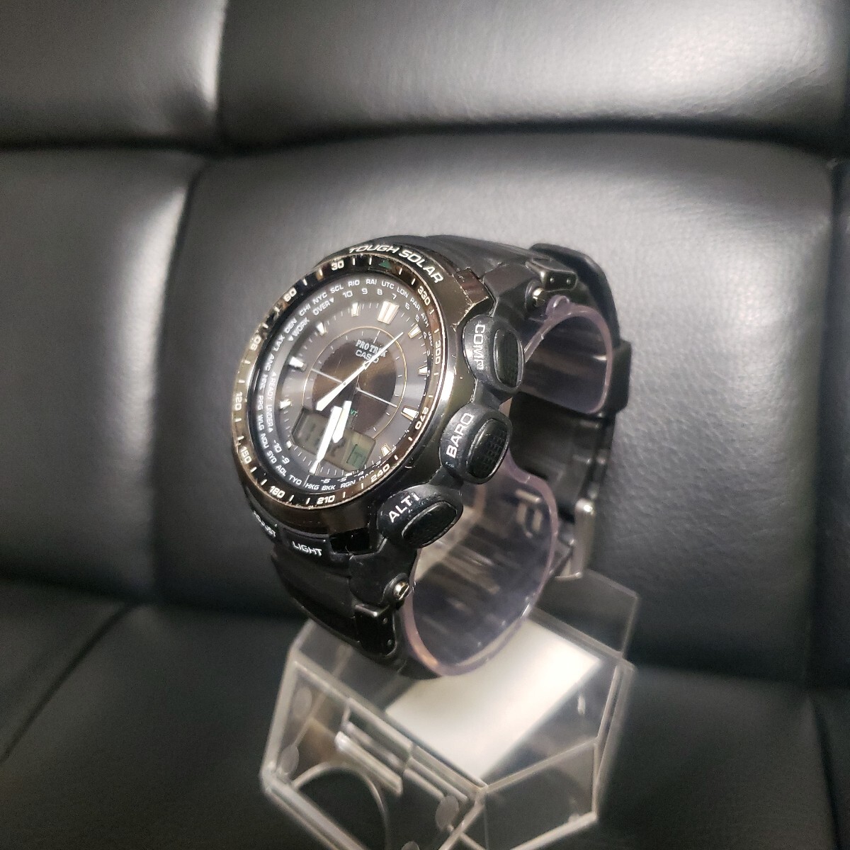二次電池交換済み CASIO PROTREK 電波ソーラー PRW-5100 ビッグ 二次電池交換済み CASIO PROTREK 電波ソーラー PRW-5100 ビッグ