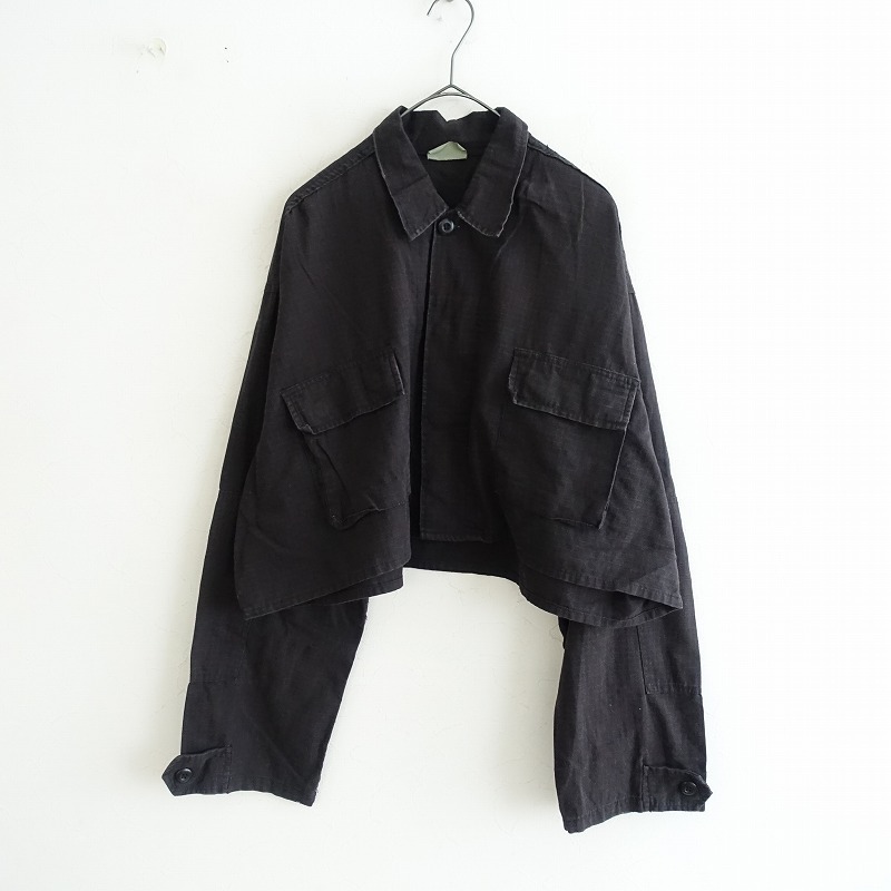 【定価1.5万】ロスコ ROTHCO *別注 ショートジャケット*XLコットンリップストップ黒ブラック系(jk33-2410-103)【20K42】