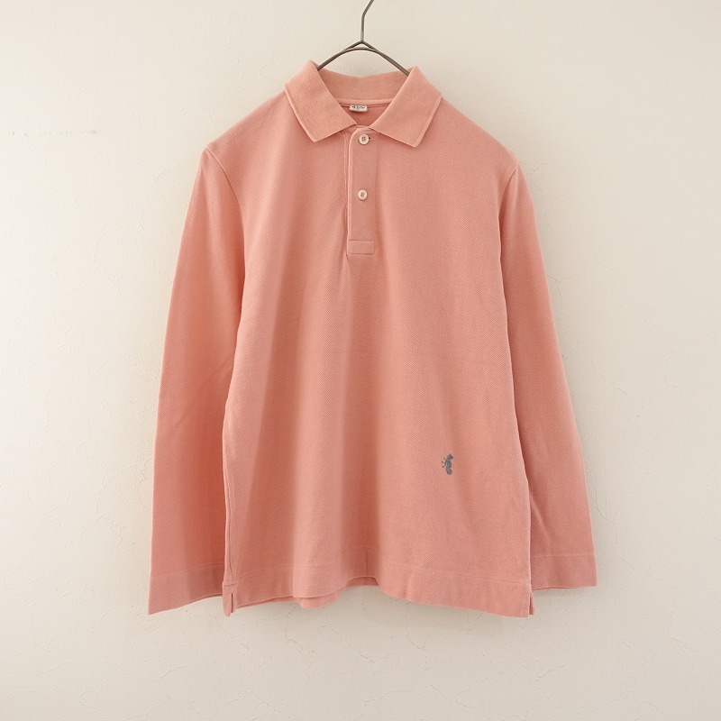 [ обычная цена 1.9 десять тысяч ]45a-rupi- M R45RPM * Hsu pi мака noko. 33 цвет 4 угол Polo *2 рубашка хлопок хлопок длинный рукав розовый (4-2410-78)[40K42]
